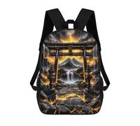 sinyumoney Golden Kintsugi Torii Gate Backpacks Kids 17inch School Backpack School Bag 3D Printed School Bag for Boys Elementary And Middle School Students