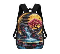 sinyumoney Golden Kintsugi Waterfall Kids Backpack, Kids School Bag 3D Printed School Backpacks for Boys And Teenager School Students 17inch
