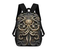 sinyumoney Golden Kraken Cthulhu 17 Inch Kids Backpack Fashion Fun Backpack Book Bag for Boys And Teenager 3D Printed for Boys