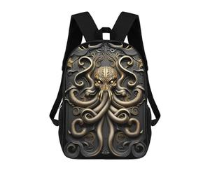 sinyumoney Golden Kraken Cthulhu 17 Inch Kids Backpack Fashion Fun Backpack Book Bag for Boys And Teenager 3D Printed for Boys