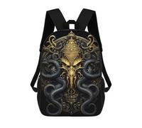 sinyumoney Golden Kraken King Monster Backpack School Bag Lightweight Casual Daypack School Backpacks for School/Work/Travel 17inch