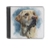 sinyumoney Golden Labrador Portrait 3D Print PU Leather Wallet ID RFID Blocking Banknote Compartments Durable Purse Youth Guys 11.7cm*9.5cm