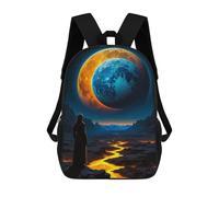 sinyumoney Golden Lake School Backpack Lightweight Casual Daypack School Backpacks for Boys/Girls/Teenagers 17inch