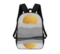 sinyumoney Golden Landscape VII Children's School Backpack 3D Printed for Kids Travel Rucksacks Book Bags for Boys Elementary School Students 17inch