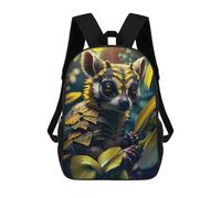 sinyumoney Golden Lemur in Tropical Forest Backpacks Kids School Backpack School Bag 3D Printed School Bag for Boys Elementary And Middle School Students 17inch
