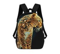 sinyumoney Golden Leopard Artwork School Bags Daypacks Business Backpack Water Resistant Bookbag for Boys/Girls/Teenagers 17inch