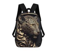 sinyumoney Golden Leopard Portrait Backpack 3D Print Kids Bag Elementary Students Daypack Lightweight School Bag for Children Girls Boys Nursery Lunch Pack 17inch