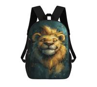 sinyumoney Golden Lion Art Print Backpack School Bag Lightweight Casual Daypack School Backpacks for School/Work/Travel 17inch