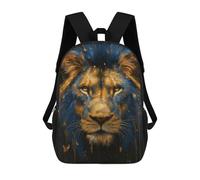 sinyumoney Golden Lion Face Art Print Backpack School Bag Computer Rucksack for School/Work/Travel for Camping Outdoor Adventures And Daily Travel 17inch