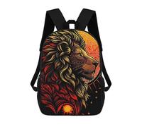 sinyumoney Golden Lion Majesty -3 Kids School Backpack 3D Printed Fashion School Bag Casual School Bag for Boys Elementary And Middle School Students 17inch