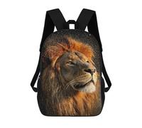 sinyumoney Golden Lion Majesty -5 3D Printed Children's School Backpack for Kids High Capacity Travel Rucksacks Book Bags Kids School Bag Back Pack 17inch