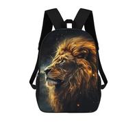 sinyumoney Golden Lion Majesty -5 3D Printed School Bag Children's School Backpack Schoolbags Travel Backpacks Casual Fashion Bag for Kids School Students 17inch