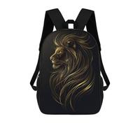 sinyumoney Golden Lion Majesty Backpack 3D Printed Children's School Backpack Kids Travel Backpacks High Capacity Book Bags Children's Backpack Rucksack 17inch