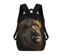 sinyumoney Golden Lion Majesty Kids Backpack, Backpack School Bag, Backpacks Kids School 3D Printed School Bags for Elementary And Middle School Students Teens Birthday Gift 17inch