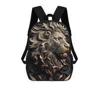 sinyumoney Golden Lion Portrait-2 Children's Backpacks School Backpack 3D Printed Backpack for Kids Travel Rucksacks Book Bags Kids School Bag 17inch