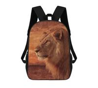 sinyumoney Golden Lion Portrait School Backpack Secondary Causal Travel High School Bags for Camping Outdoor Adventures And Daily Travel 17inch