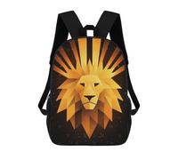 sinyumoney Golden Lion Vector Portrait with Radiant Rays 3D Printed Kids Backpacks Boys Fashion School Bag Travel Backpacks School Bags for Boys Elementary School Students 17inch