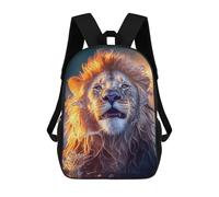 sinyumoney Golden Lion's Majesty -1 School Bag 3D Printed Backpacks Fashion Kids School Backpack Boys Rucksacks for Boys Middle School Students 17inch