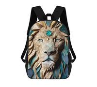 sinyumoney Golden Lion's Majesty Backpack Kids School Bag Boys Cartoon 3D Print Students Schoolbag Laptop Daypack for Boys Girls 17inch