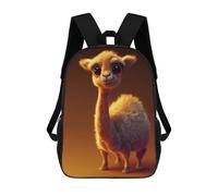 sinyumoney Golden Llama Portrait Backpack School Daypacks Business Backpack Water Resistant Bookbag for Teenage Girls Boys Women Men 17inch