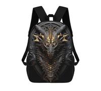sinyumoney Golden Lord Elder Dragon Art Decoration Children's 17 Inch School Backpack 3D Printed Casual Daypacks for Kids Travel Rucksacks Book Bags Kids School Bag