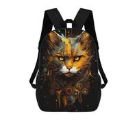 sinyumoney Golden Machine Cat Backpack School Lightweight Schoolbag Dayback Bookbag College for Men/Women 17inch