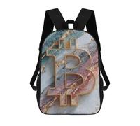 sinyumoney Golden Marble Alphabet Letters School Bags School Secondary High School College Backpack Travel for Men, Women & Teenage Boys 17inch