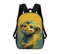 sinyumoney Golden Monkey Art Print Rucksack Water Resistant Travel Backpack Computer Bag for Teenage Girls Boys Women Men 17inch