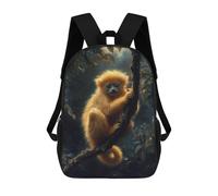 sinyumoney Golden Monkey in Jungle 3D Printed Children's School Backpack for Kids High Capacity Travel Rucksacks Book Bags Kids School Bag Back Pack 17inch