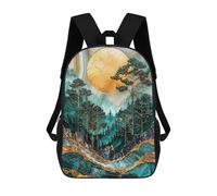 sinyumoney Golden Moonlit Forest Backpack School Bag High Secondary School Bags Casual Backpack for Campus Outdoor Travel Sports 17inch