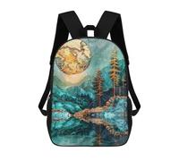 sinyumoney Golden Moonlit Pines Backpack School Bag Daypacks Business Backpack Water Resistant Bookbag for Men/Women 17inch