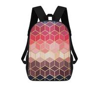 sinyumoney Golden Mosaic V Backpacks Kids Student Schoolbag 3D Printed Backpacks Elementary And Middle School Students Backpacks for Boys Girls 17inch