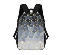 sinyumoney Golden Mosaic VIII Kids School Backpack School Bag 3D Printed School Bag for Boys Elementary And Middle School Students 17inch