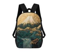 sinyumoney Golden Mount Fuji Cherry Blossom Japanese Backpack School Large Water Resistant Laptop Backpack for Teenage Girls Boys Women Men 17inch