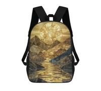 sinyumoney Golden Mountain Landscape School Backpack Water Resistant Travel Backpack Computer Bag for Girls Boys Teenage 17inch