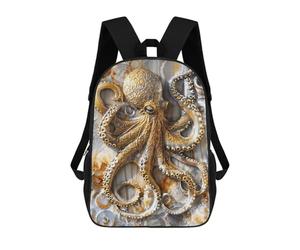 sinyumoney Golden Octopus Elegance School Bags Water Resistant Travel Backpack Computer Bag - Perfect for Travel, Work And Daily Use 17inch