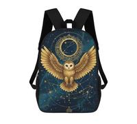 sinyumoney Golden Owl Constellation Art School Backpack for Girls Backpack Water Repellent Casual Daypack Lightweight Rucksack Boy Girl School Backpack 17inch