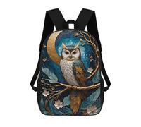 sinyumoney Golden Owl Kintsugi School Backpack Computer Rucksack for School/Work/Travel for Girl, Teen Girls 17inch