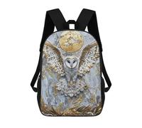 sinyumoney Golden Owl of The Moon Backpack School High Secondary School Bags Casual Backpack for Camping Outdoor Adventures And Daily Travel 17inch