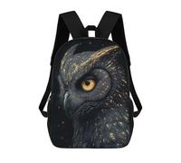sinyumoney Golden Owl Portrait Kids Backpack, Kids School Bag 3D Printed School Backpacks for Boys And Teenager School Students 17inch