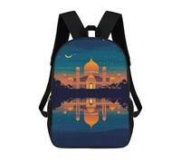 sinyumoney Golden Palace Reflection at Night Backpack with Pocket 3D Printed Backpacks, Travel Rucksacks Book Bags Kids School Bag 17inch