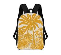 sinyumoney Golden Palm Trees 3D Printed Children's School Backpack for Kids High Capacity Travel Rucksacks 17 Inch Book Bags Kids