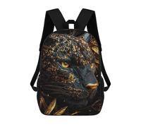 sinyumoney Golden Panther Portrait Backpack School Bag Daypacks Business Backpack Water Resistant Bookbag for Men/Women 17inch