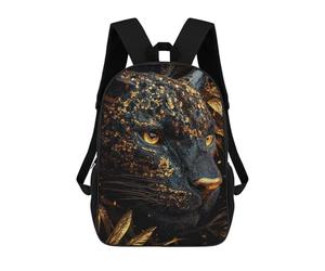 sinyumoney Golden Panther Portrait Backpack School Bag Daypacks Business Backpack Water Resistant Bookbag for Men/Women 17inch