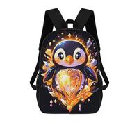 sinyumoney Golden Penguin Royalty School Backpack Water Resistant Computer Rucksack for Campus Outdoor Travel Sports 17inch