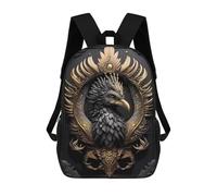 sinyumoney Golden Phoenix Resurgence Backpack School Lightweight Airport College Students Back Pack for Campus Outdoor Travel Sports 17inch
