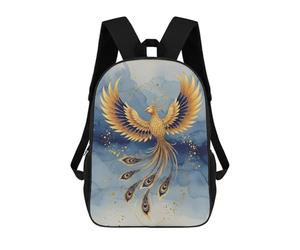 sinyumoney Golden Phoenix Rising Backpack School Bag School Secondary High School College Backpack Travel for Teenage Girls Boys Women Men 17inch