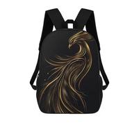 sinyumoney Golden Phoenix School Bags Water Resistant Travel Backpack Computer Bag for School/Work/Travel 17inch