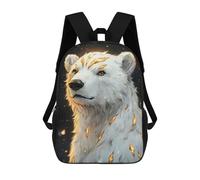 sinyumoney Golden Polar Bear Animal School Bags Water Resistant Travel Backpack Computer Bag for School/Work/Travel 17inch
