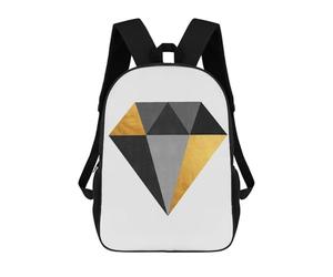 sinyumoney Golden Polygon II Backpack School Lightweight Casual Daypack School Backpacks for Boys/Girls/Teenagers 17inch